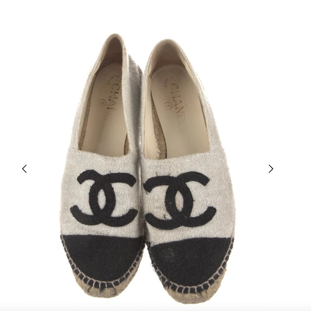 Chanel Interlocking CC Logo Whipstitch Trim Espadrilles